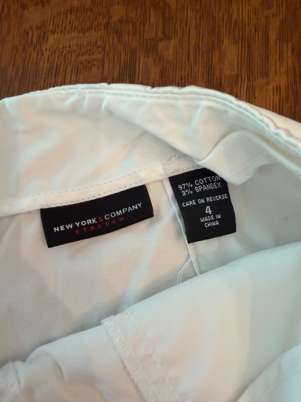 New York & Company Stretch Tech White A-Line Skirt Size 4 - Picture 4 of 10